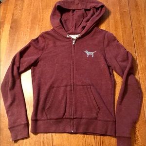 Pink burgundy hooded sweatshirt XS